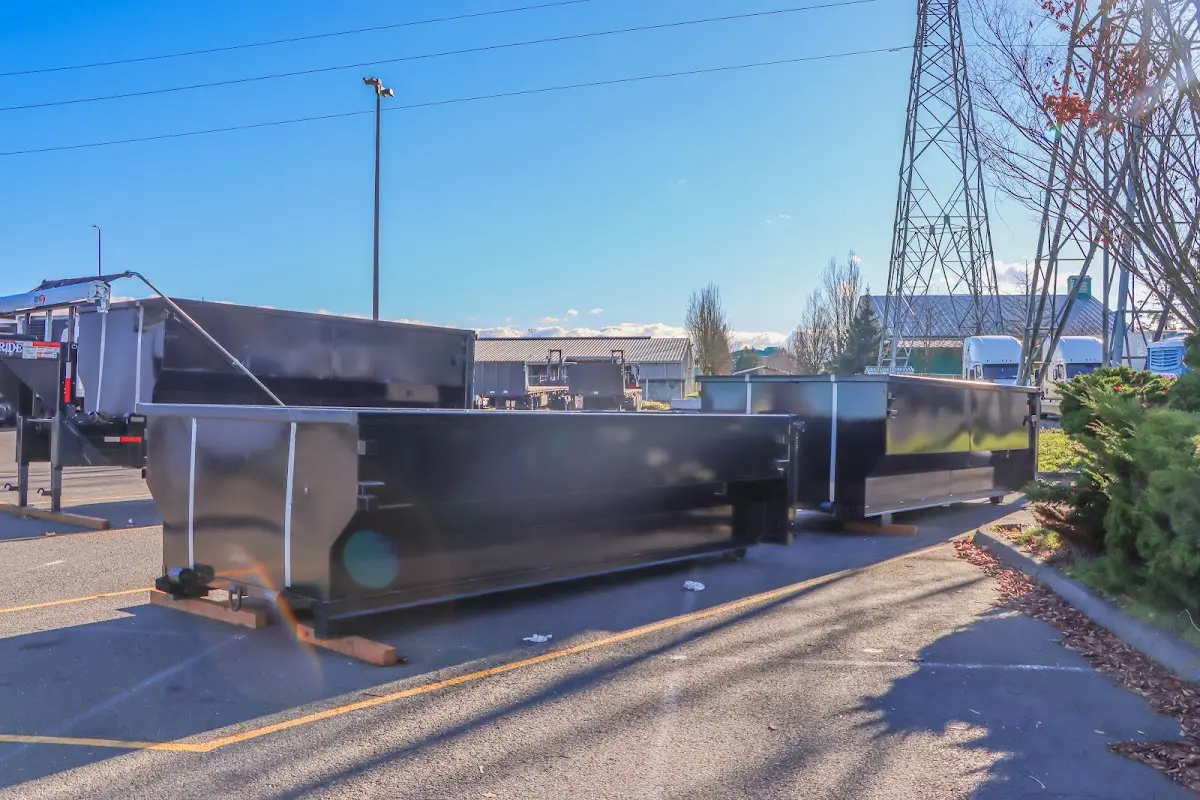 Roll-off dumpster ready for waste disposal at job site for Roofing Dumpster Rental in Sun Lakes
